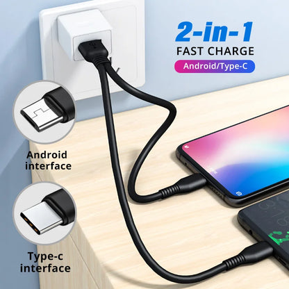 2 In 1 Dual Charging USB Cable | Android and iPhones