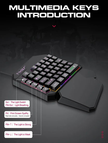 One-handed Mobile Gaming Keyboard and Mouse Set