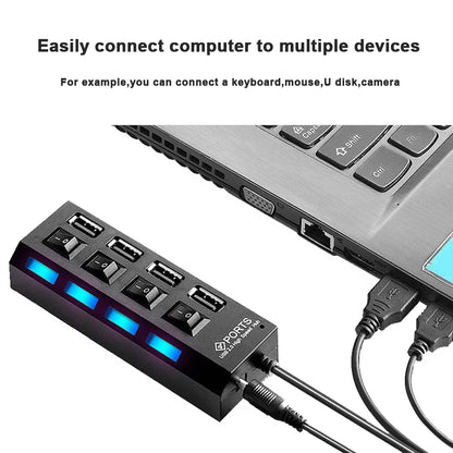 USB 2.0 Hub Splitter with Switch - 4/7 Ports | For Home or Office