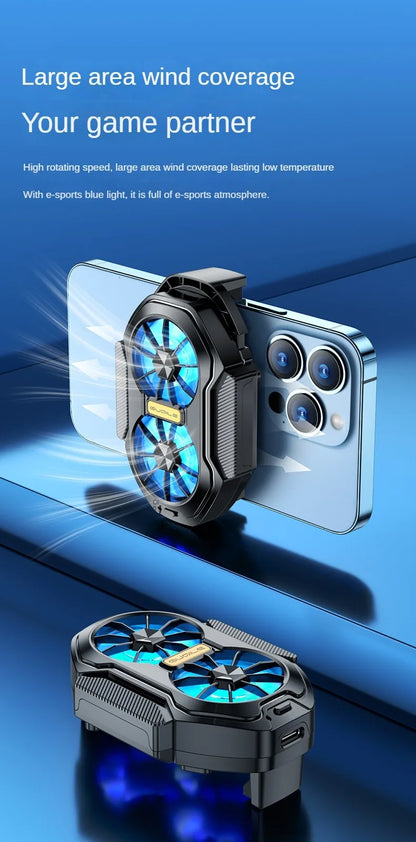 Dual Fan Wireless Phone Cooler | Battery Powered