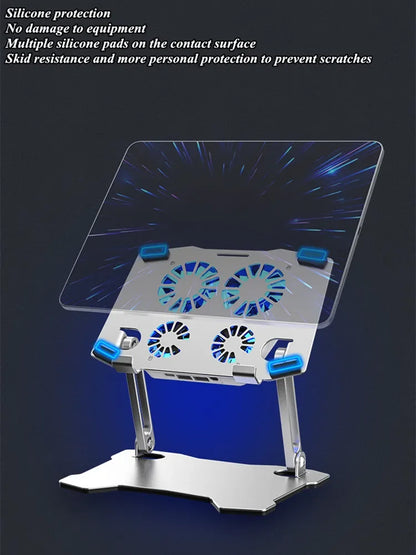 Air-Cooled iPad & Tablet Holder | 4-Fan Heat Sink Radiator