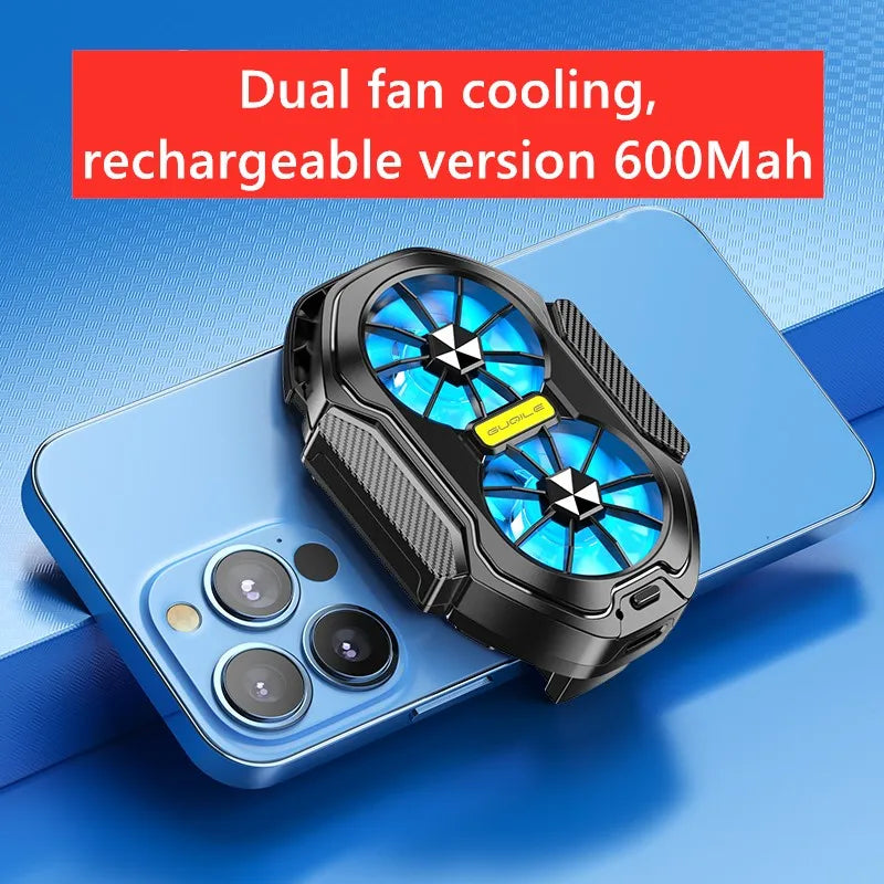Dual Fan Wireless Phone Cooler | Battery Powered