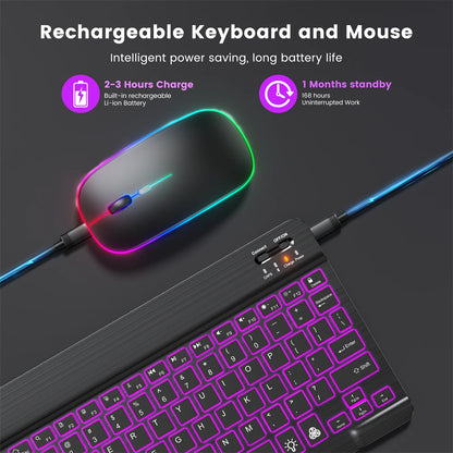 Backlight Bluetooth Keyboard & Mouse Set for Phones & Tablets