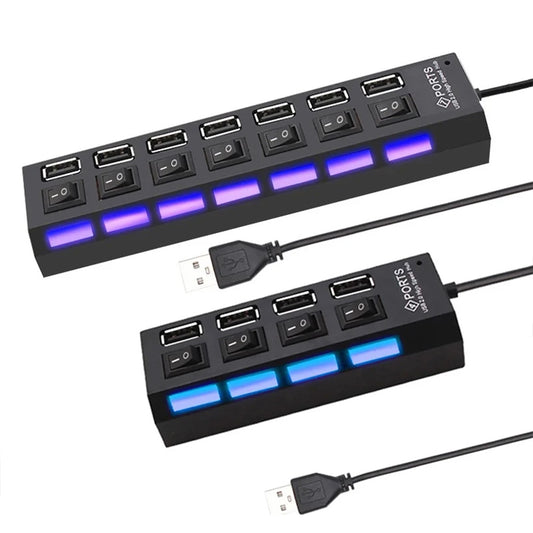 2 USB Hubs with switches and LED lights